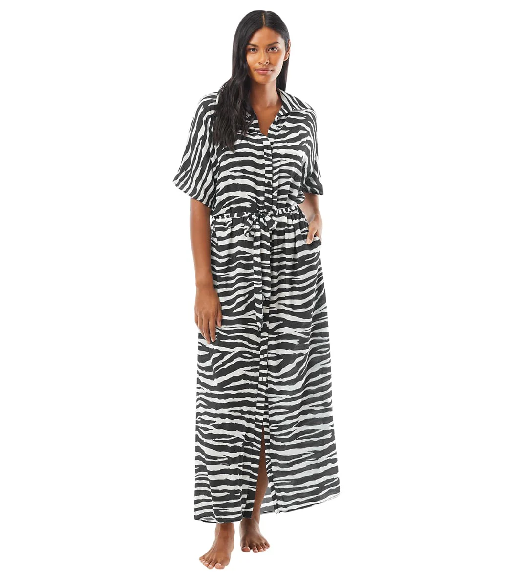 Vince Camuto Women's Zebra Belted Maxi Dress Cover Up - Image 9