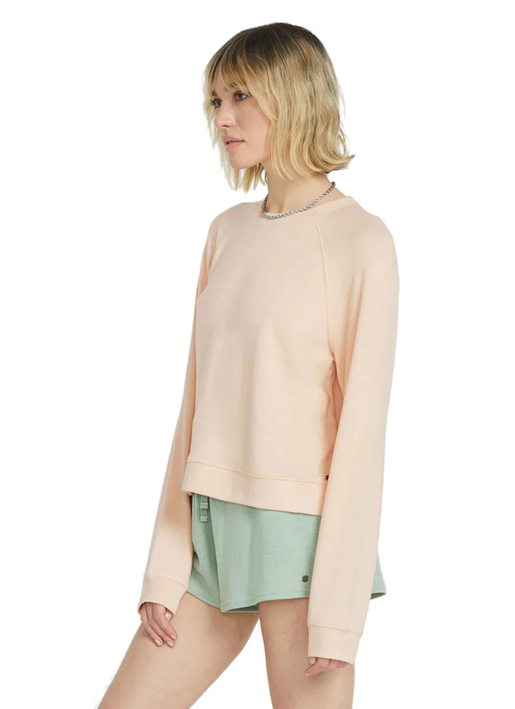 Volcom Women's Solid Lil Frenchie Long Sleeve Raglan Pullover - Image 10