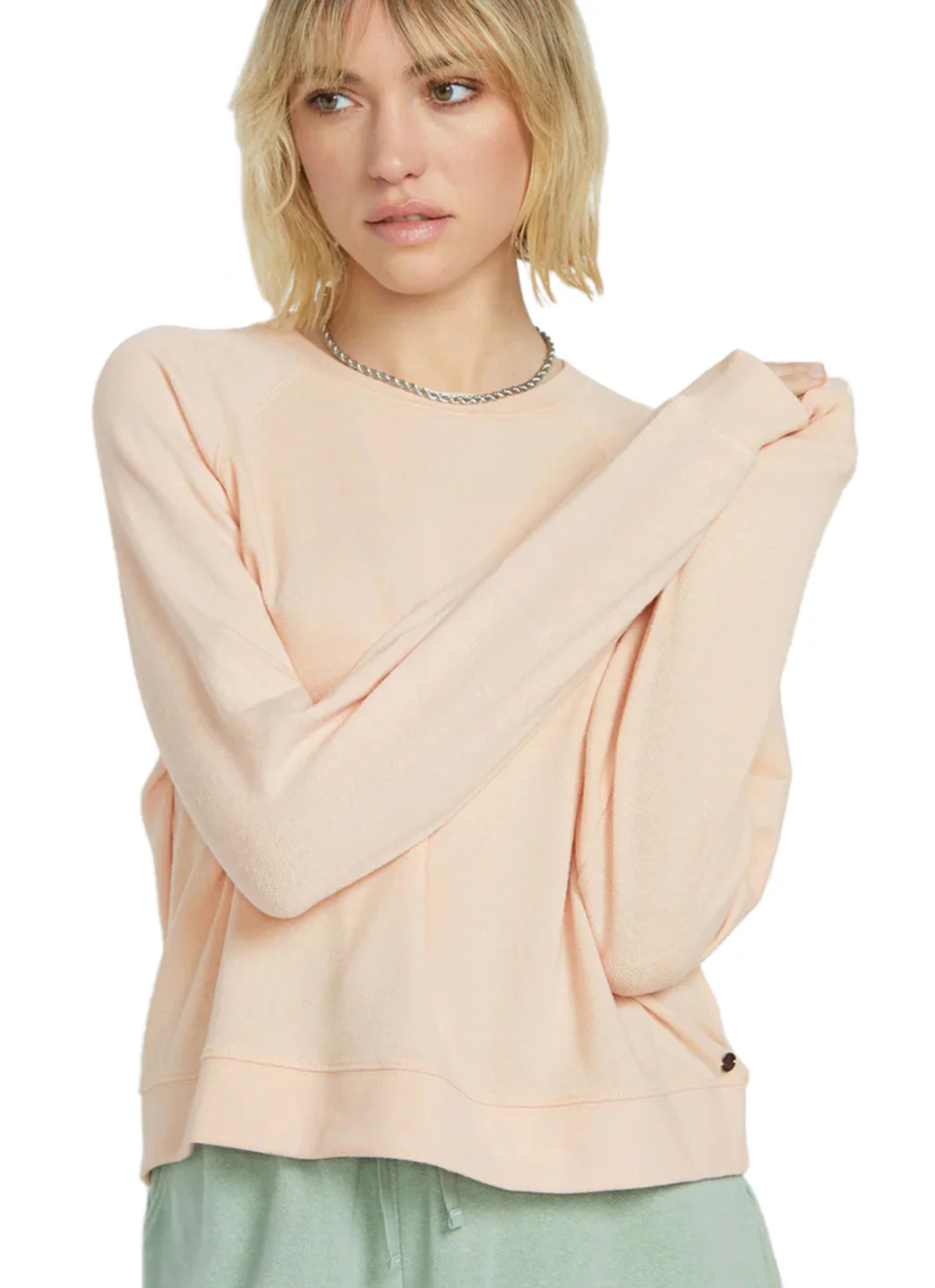 Volcom Women's Solid Lil Frenchie Long Sleeve Raglan Pullover - Image 12