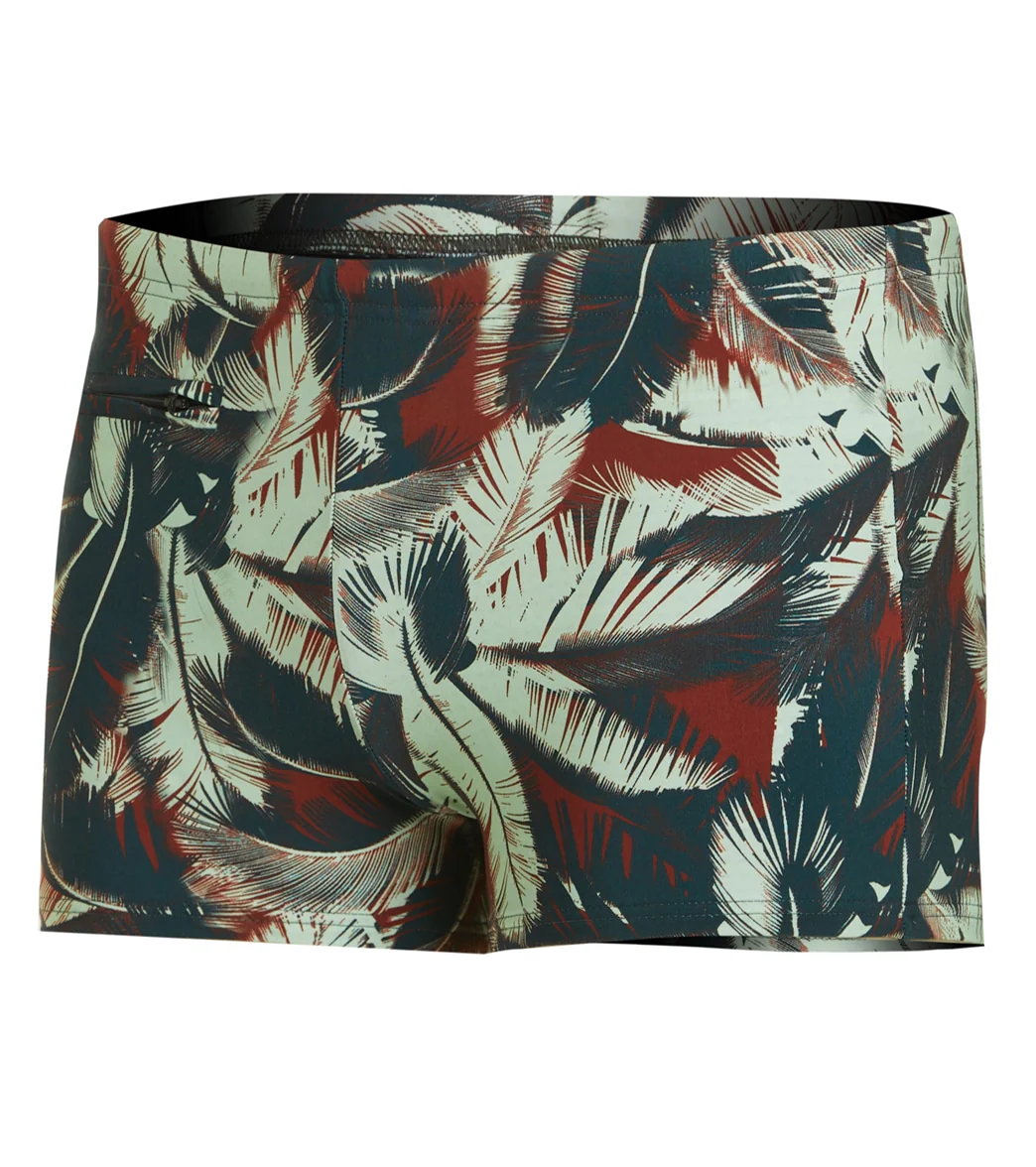 Wavebreaker Men's Palm Print Euroleg Swim Shorts