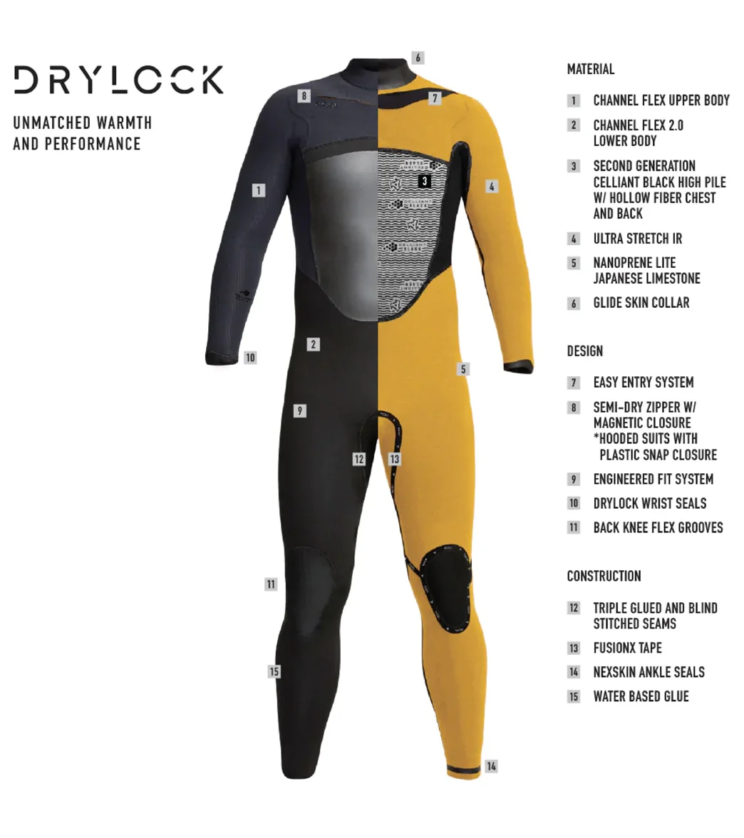 Xcel Men's Drylock 6/5MM Hooded Fullsuit Wetsuit - Image 6