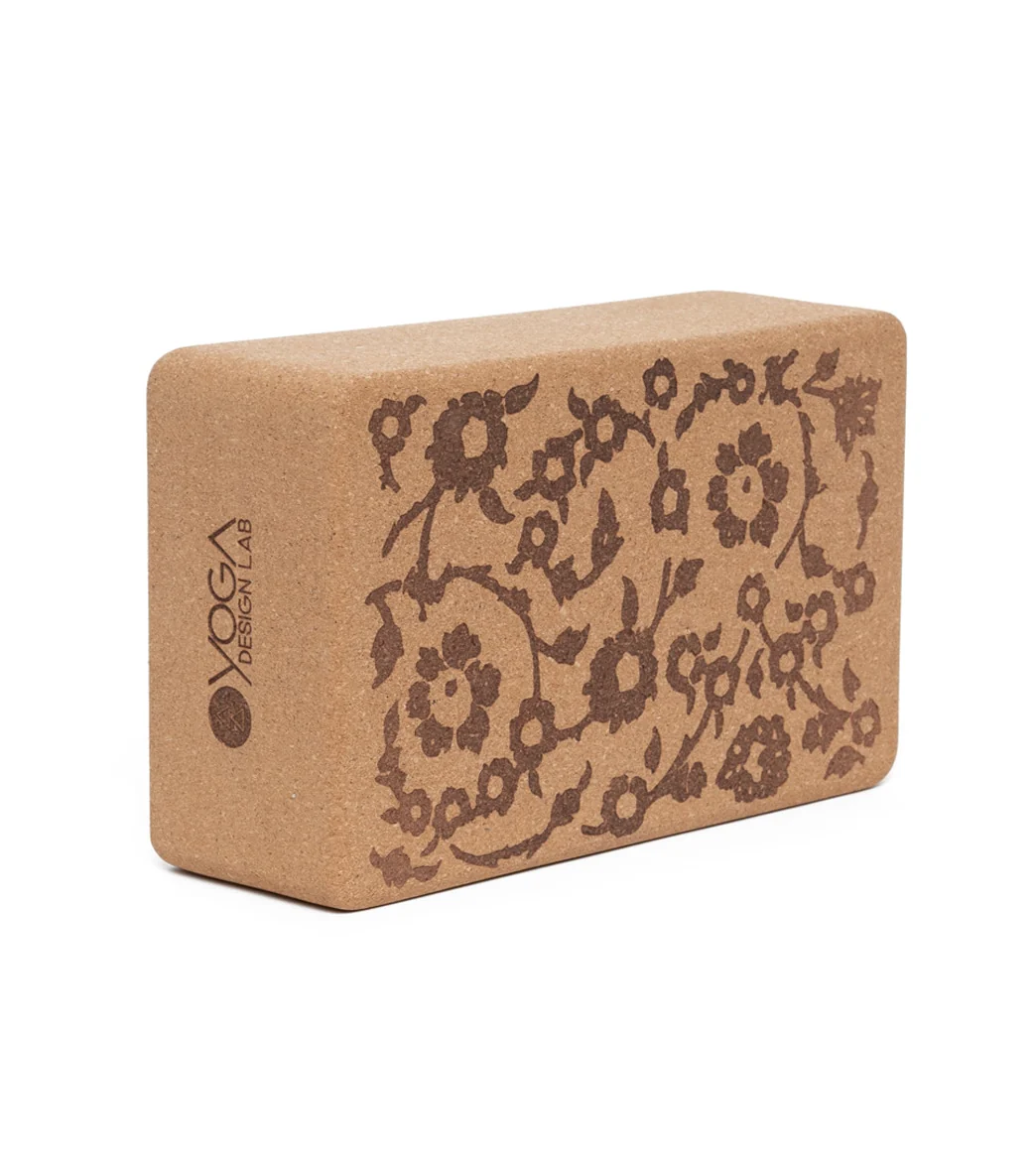 Yoga Design Lab Cork Yoga Block Floral Batik Tonal