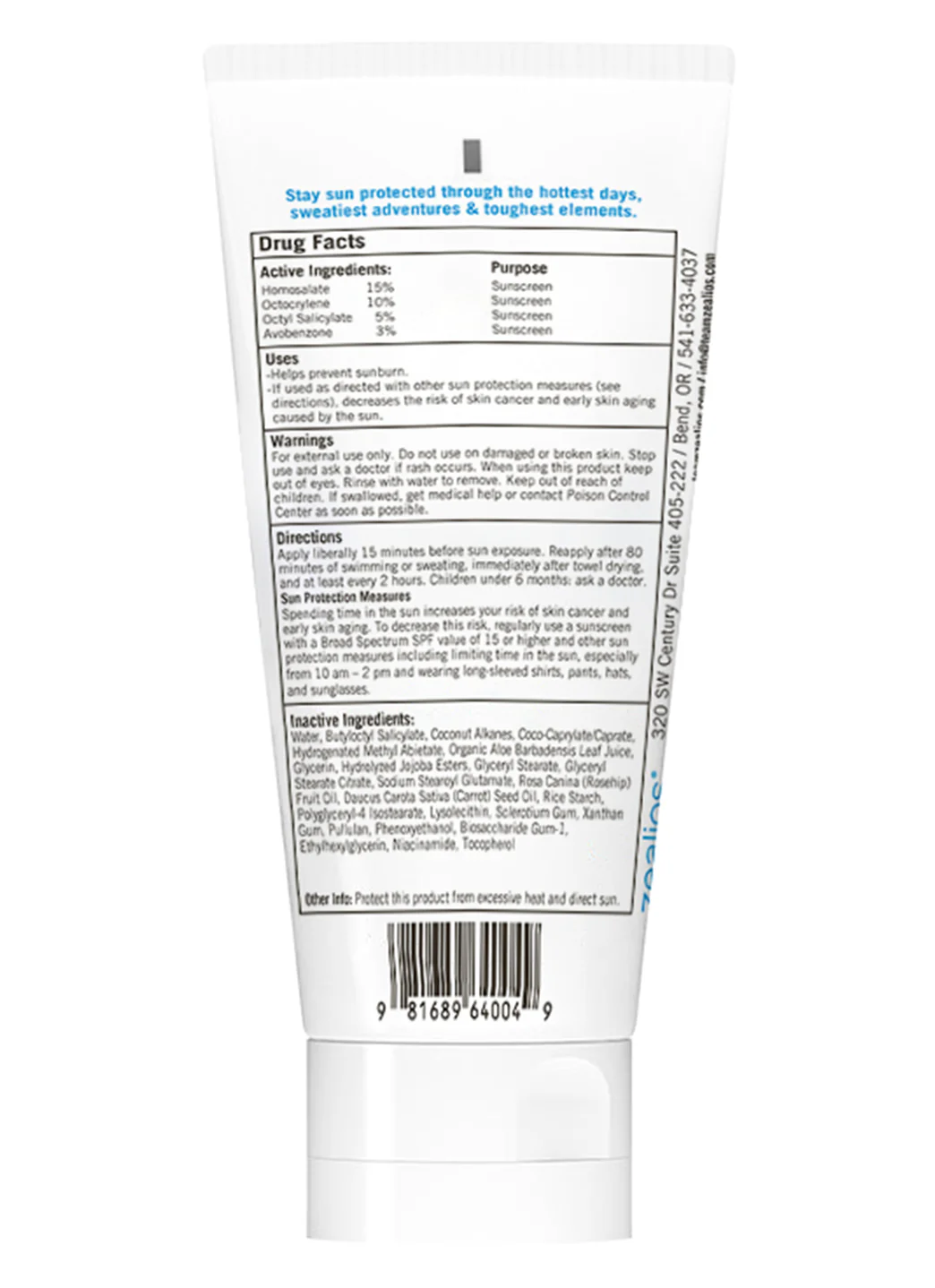 Zealios Skin Care Sport Performance Ultralight plus Hydration SPF 50 Sunscreen, 3 oz - Image 2