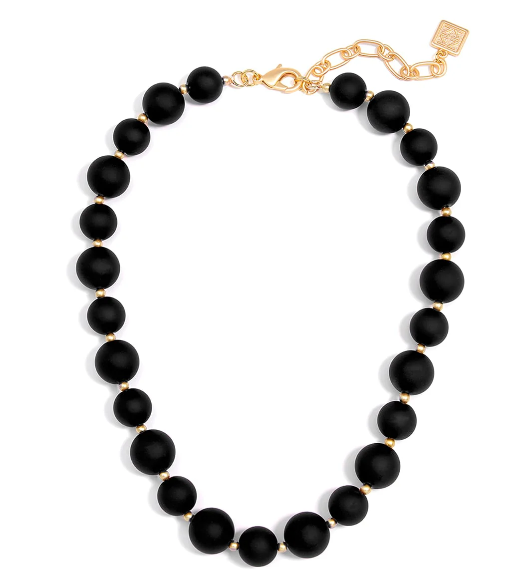 Zenzii Chunky Matte Beaded Collar Necklace - Image 7
