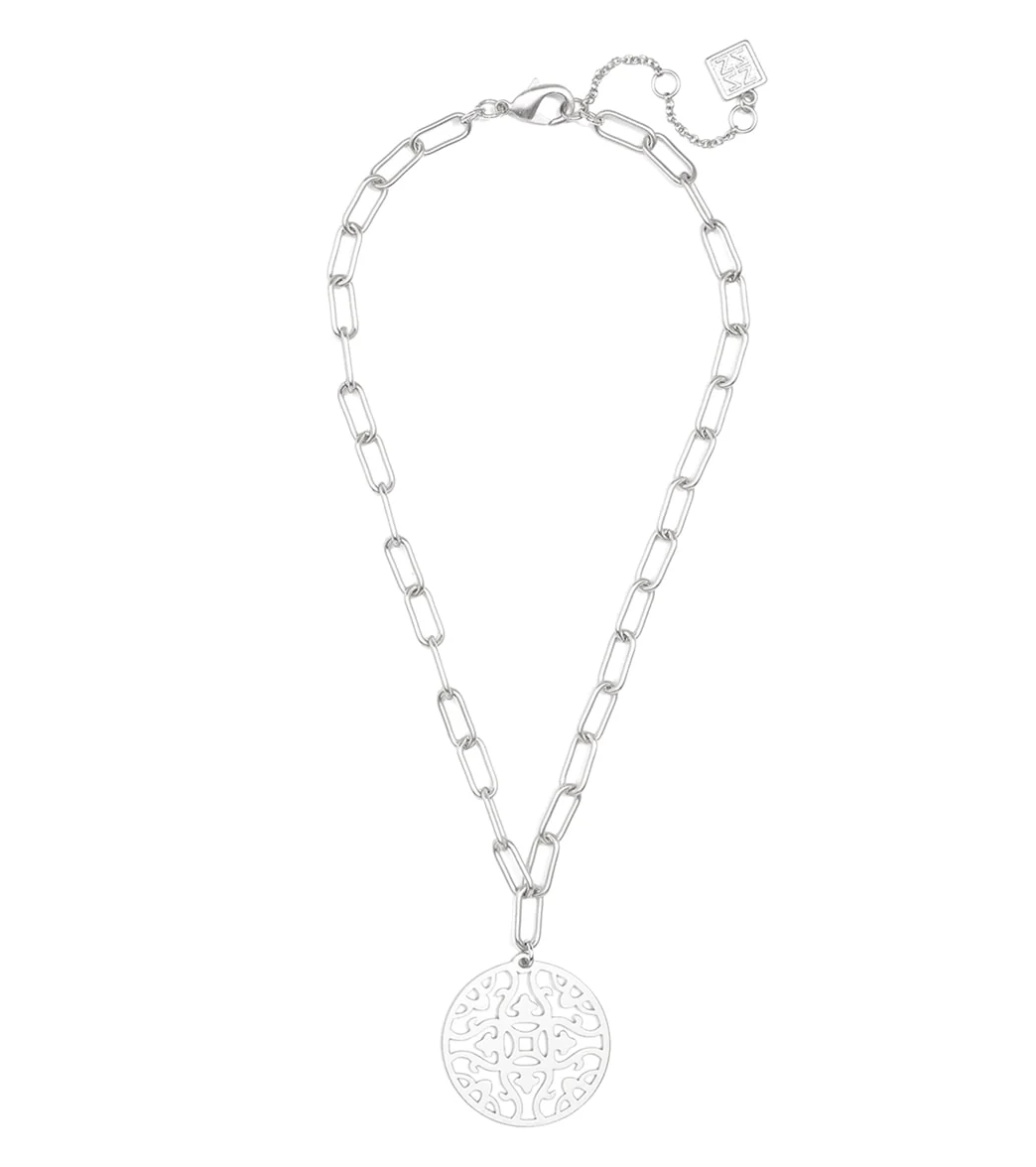 Zenzii Emblem Pendant And Chain Collar Necklace - Image 3
